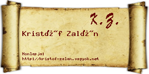 Kristóf Zalán névjegykártya