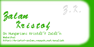 zalan kristof business card